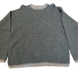 VTG ALPS Green Donegal Tweed Wool Sweater Large Made in USA Grandpa Gorpcore